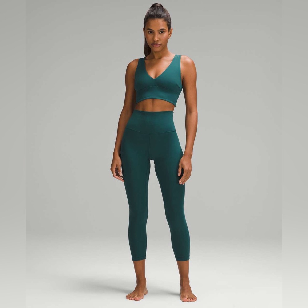 Lululemon Storm Teal Leggings and Sports Bra SET